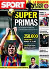 Portada diario Sport del 16 de Noviembre de 2009